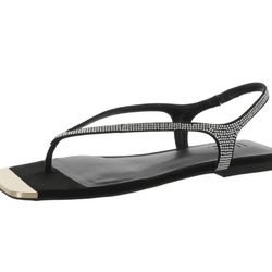 INC Pasca Womens Embellished Square Toe Slide Flat Sandals