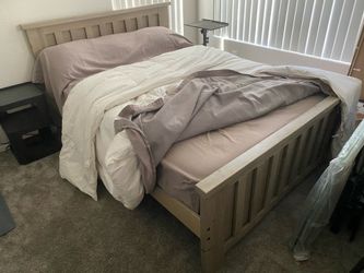 Full size bed frame with mattress