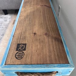 Teal Rustic Entry Bench