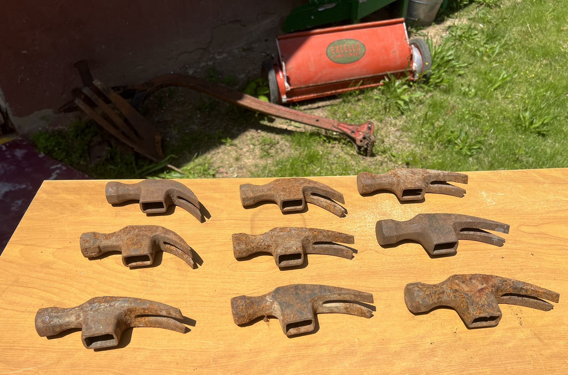 9 Vintage Curved Claw Hammer Heads(No Markings)