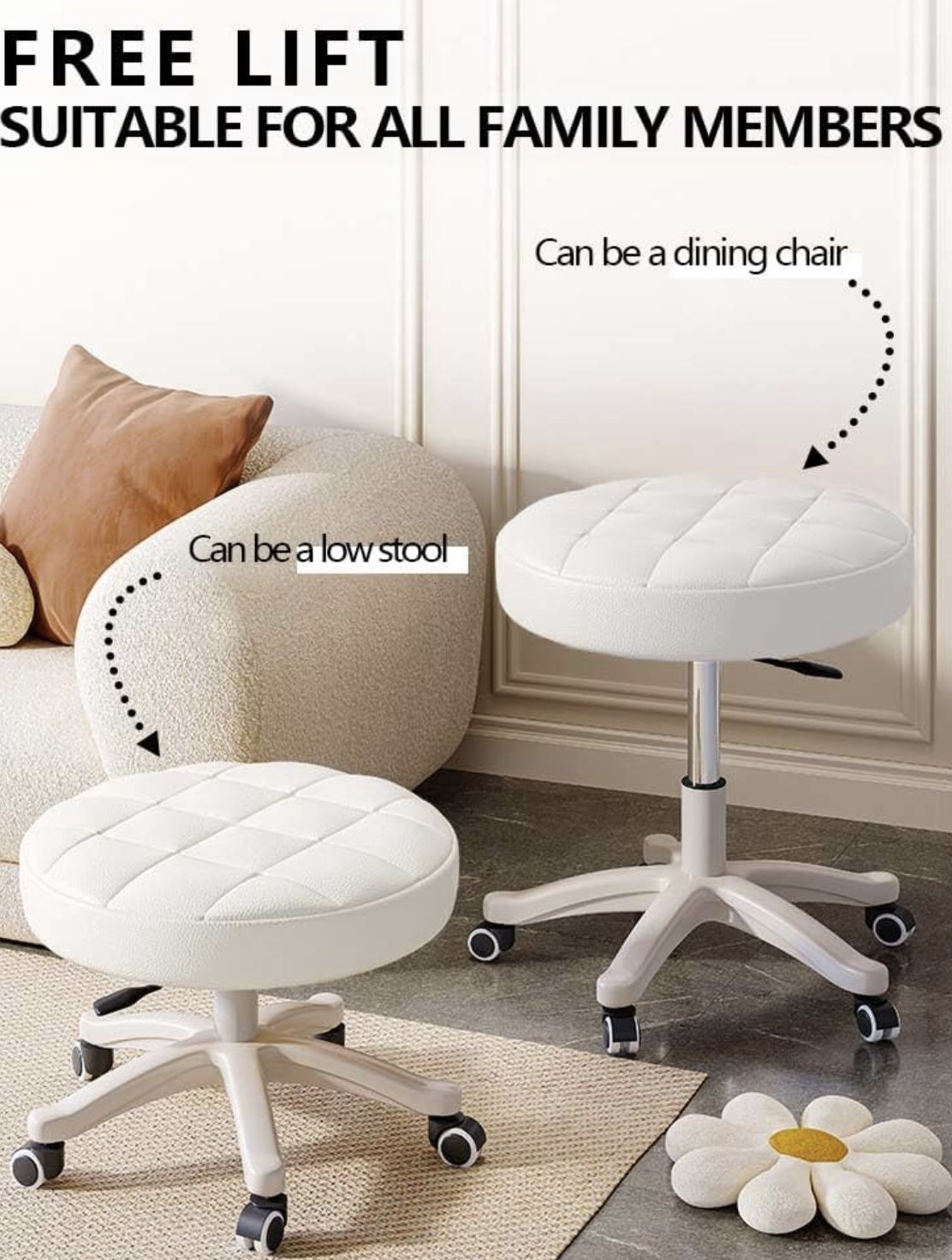 Comfy PU Leather Stools – $20, Brand New in Box