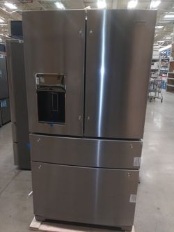 Whirlpool 26.2-cu ft 4-Door 36-in French Door Refrigerator with Exterior Drawer - Fingerprint Resistant Stainless Steel WRX986SIHZ