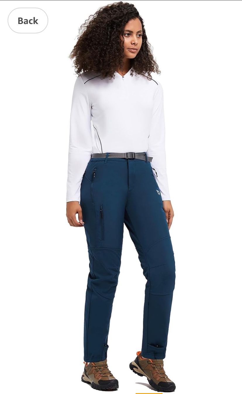 Snow Pants Womens 2XL Hiking Fleece lined Ski Pants Wind proof