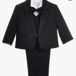 All Black Baby Suit With White Tie