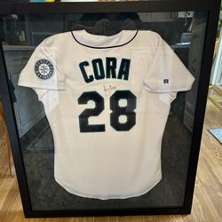 Seattle Mariners Joey Cora Signed Jersey Framed