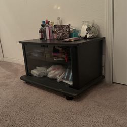 Storage Table With Mirror Doors