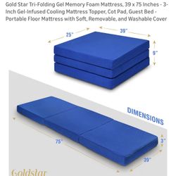 2 Foldable Gel Memory Foam Mattress