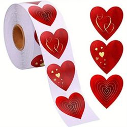 ♥️ 500X Roll Heart Stickers  ♥️