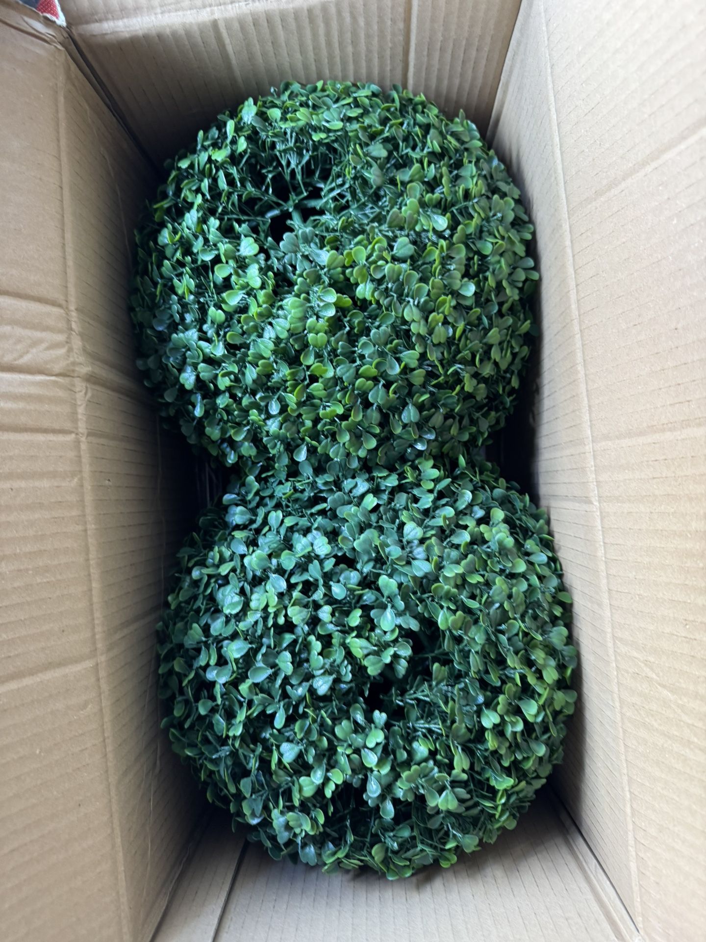 Boxwood 11 in. Artificial Foliage Ball Hedges 2 Pieces
