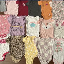 Baby Girl Clothes Size 0/3 Mos Onesie Bundle (35pcs)