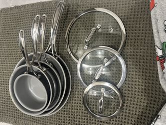 Stainless Steel Cookware Set With Nonstick Interior
