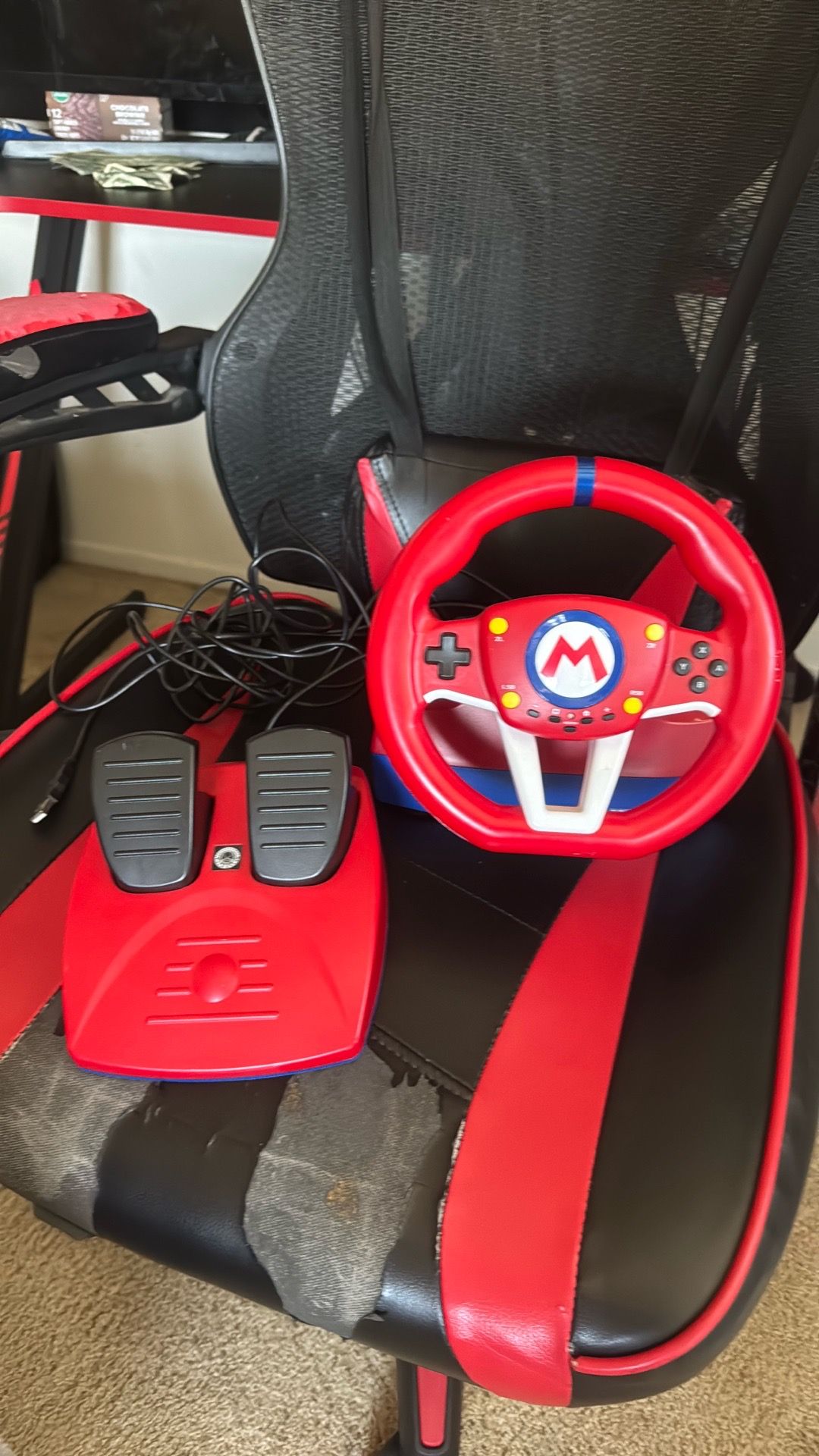 Driving Mario cart wheel and pedals