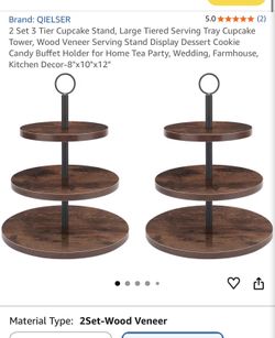 2 Wooden 3 Tier Dessert Display