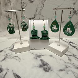 Resin St Patrick’s earrings