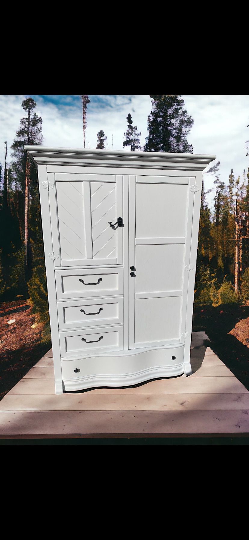 Huge Forest Designs Wardrobe Closet Dresser Cabinet 53x23x73 White New