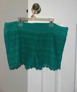 Teal Lace Shorts