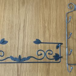 Wrought Iron Wine Rack & Metal Towel Rack		