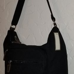 New With Tags / Black Canvas Hobo Bag