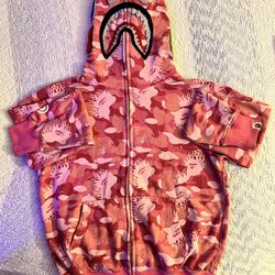 Authentic Pink Bape Fire Zip up (NEGOTIABLE!!)