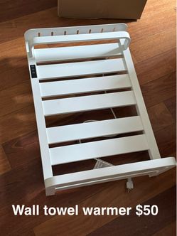 White Electric Wall Towel Warmer