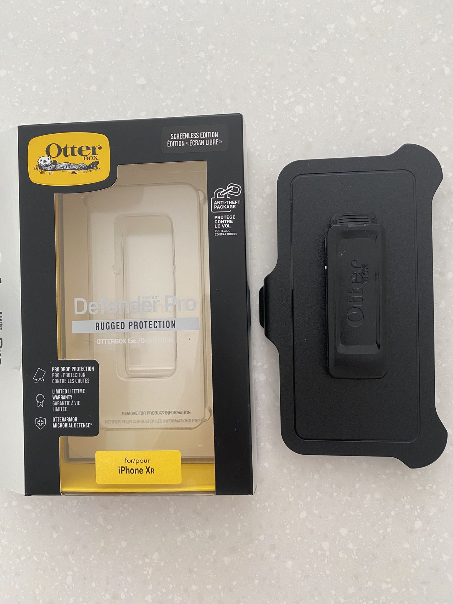OtterBox Defender Pro Series Belt Clip Holster for iPhone XR - Black - Brand New, Never Used, $5