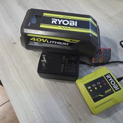 Ryobi 40v 4ah battery and charger
