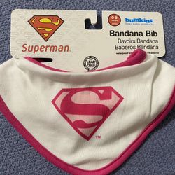 Bumkins Pink Superman Bandana Bib