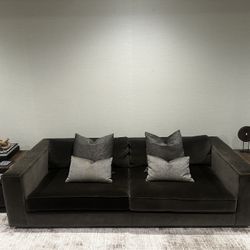 Restoration Hardware Gray Velvet, Maddox Sofa Couch