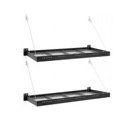 Newage 2x4ft Pro Series Wall Mounted Shelf- Black Pack Of 2