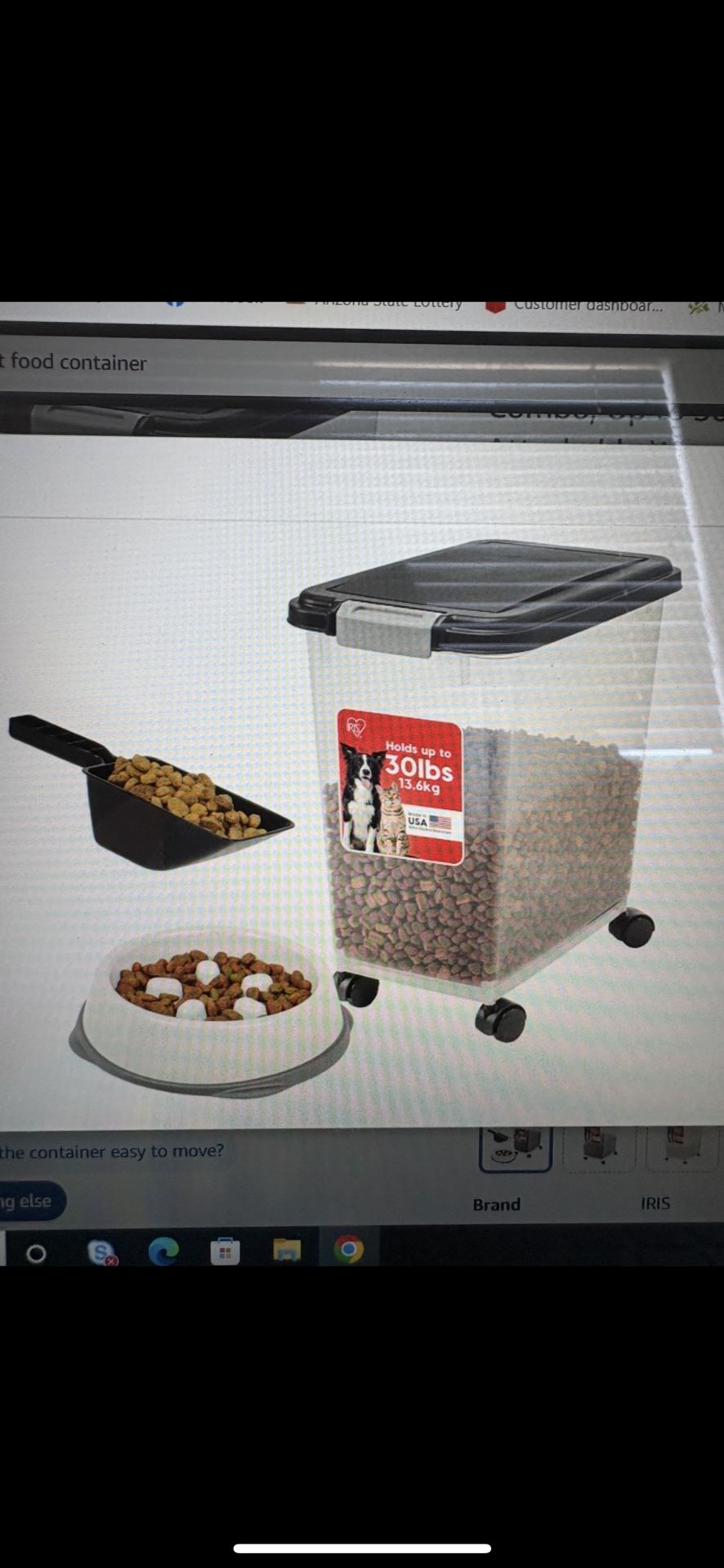 Brand New Rolling Dog Food Container