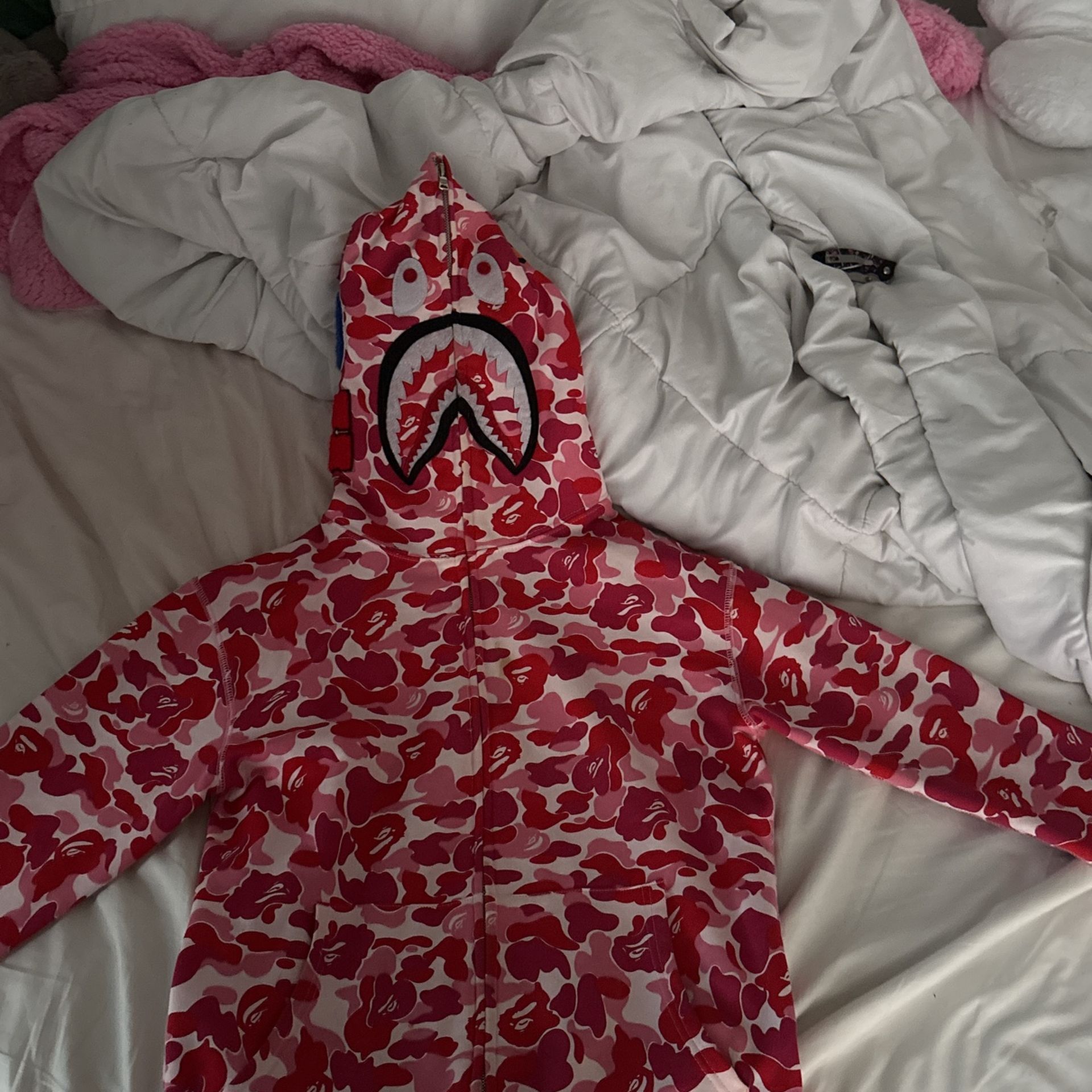 Female Pink Bape Hoodie Medium