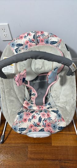 2 Baby Bouncer Seats – Pink Patchwork & Baby Trend Floral – Clean, Good Condition