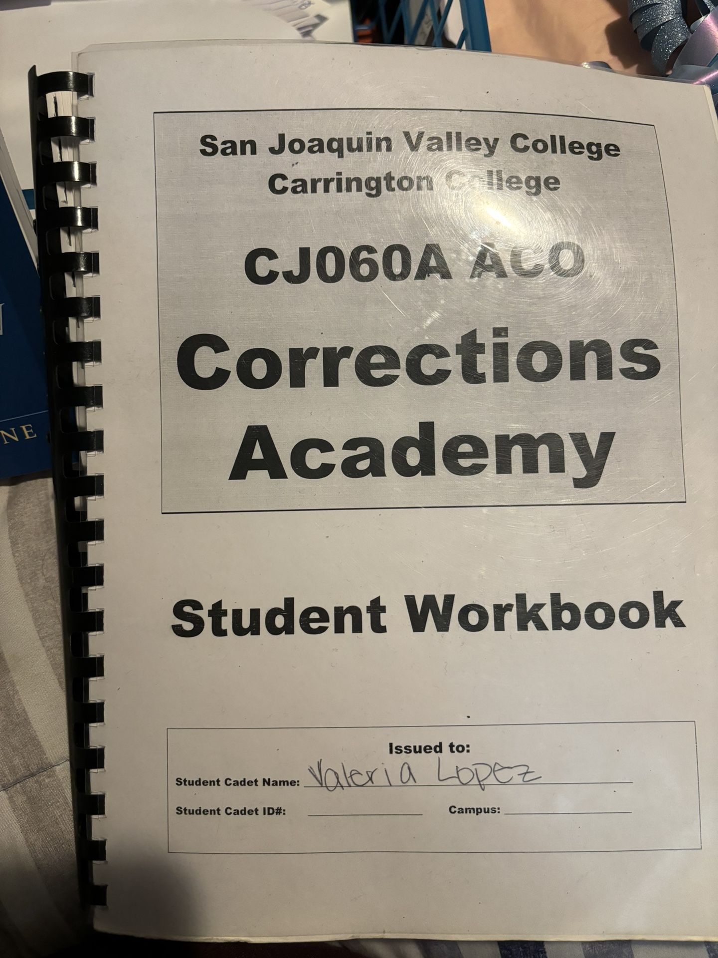 $50 OBO 3 Corrections academy Work Books