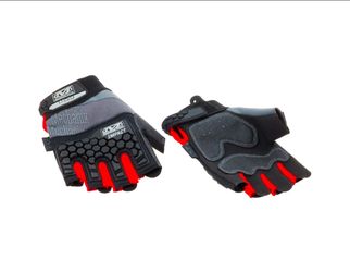 Mechanix Wear Power Guard Fingerless Work Gloves, Black/Grey, Large