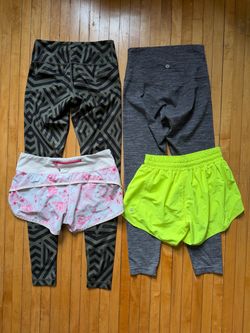 Lululemon Activewear Lot - 4 PC Set: 2 Leggings 2 Lined Running Shorts Sz. 4