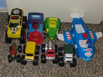 Toy cars and monster trucks