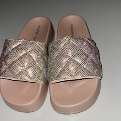 Madden Girl Womens Estie Rhinestone Flat Slide Sandals