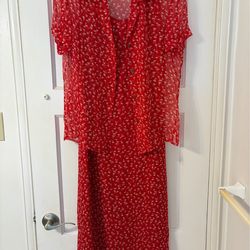 Size 6 - Red Flower Dress