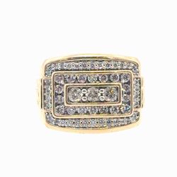 Men’s 10k Yellow Gold 1.50 CTW Diamond Ring Size 10 GP3125717