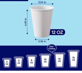 1000 cups+1000 lids coffee cups 12 oz