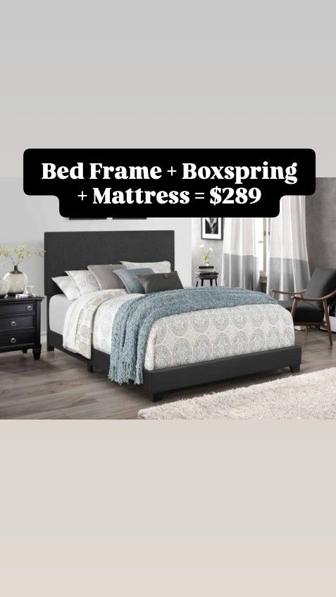 Bed Frame + Boxspring + Mattress = $289