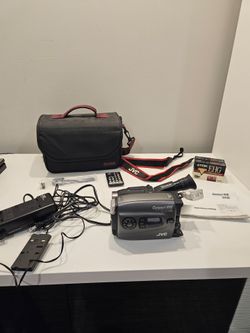 Vintage JVC GR-AX900U VHS-C Camcorder Bundle – Case, Remote, Manual, 2 Sealed TDK Tapes