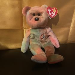 Ty beanie Bear Rare collectible Peace TM February 1, 1997