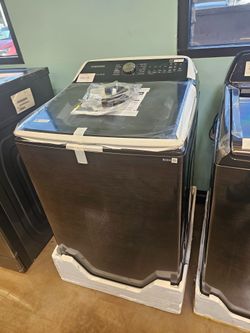 Black Stainless steel Washing machine Samsung top loading 5 cubic feet