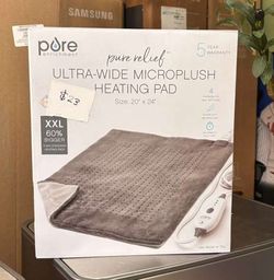 Ultra wide microplush heating pad