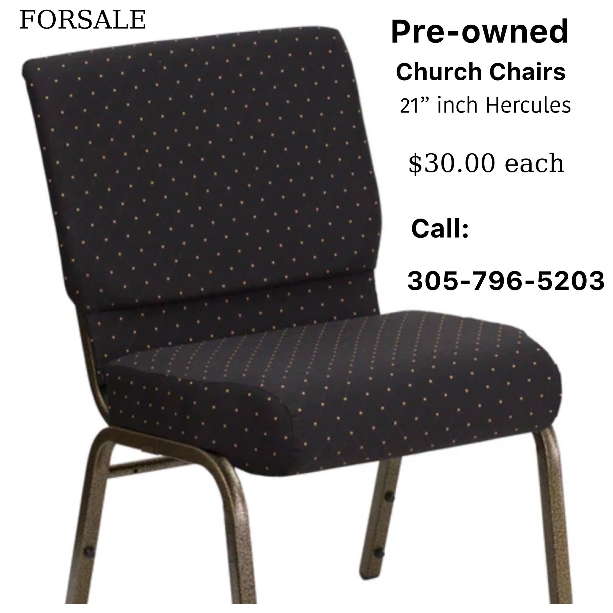 PRE-OWNED CHURCH CHAIRS (21” Inch Hércules)