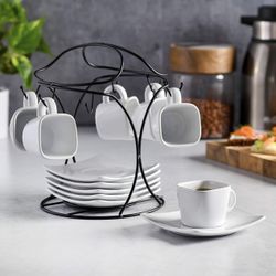 Espresso Cup & Sauce set with stand.