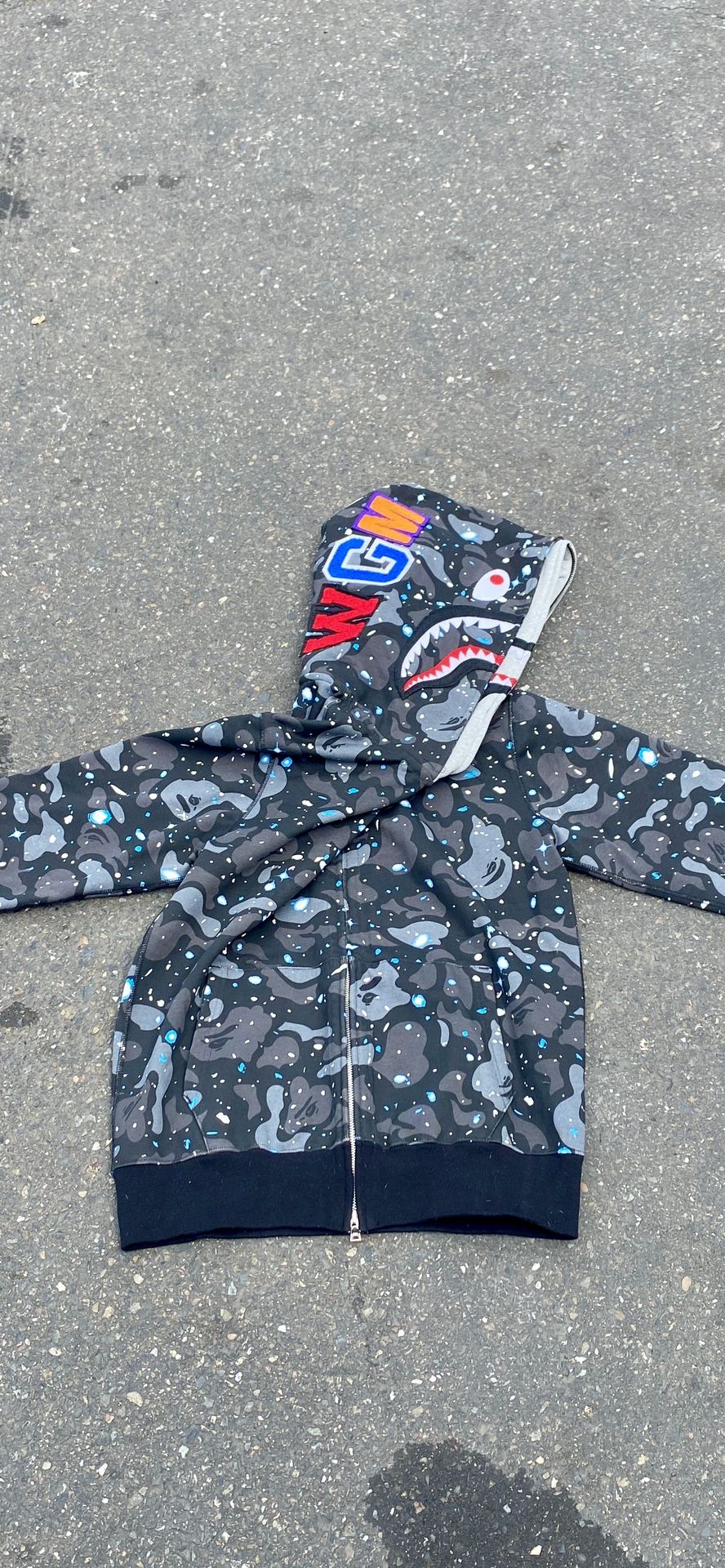 BAPE Space Camo Double Hood Full Zip Hoodie