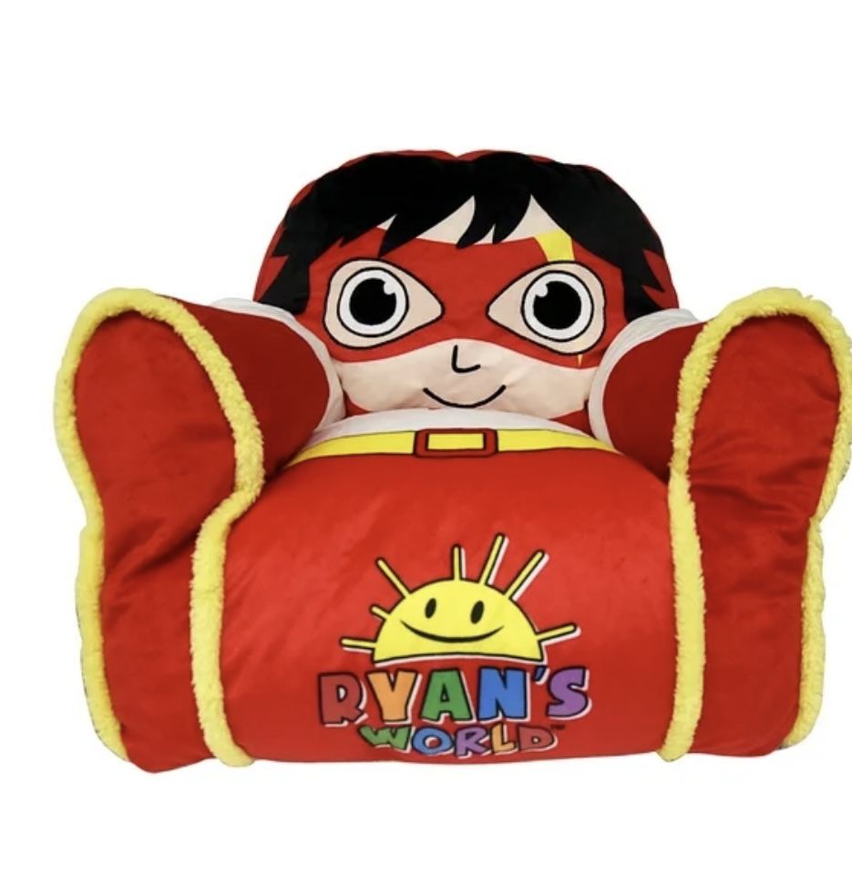 Ryan's World Ryan Figural Plush Red Bean Bag Chair For Children