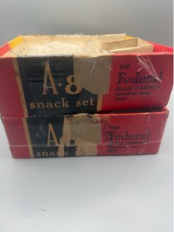 Vintage Federal Glass Company “A-8” Yorktown  (Colonial snack sets)